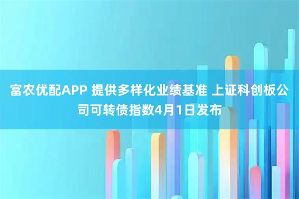 富农优配APP 提供多样化业绩基准 上证科创板公司可转债指数4月1日发布